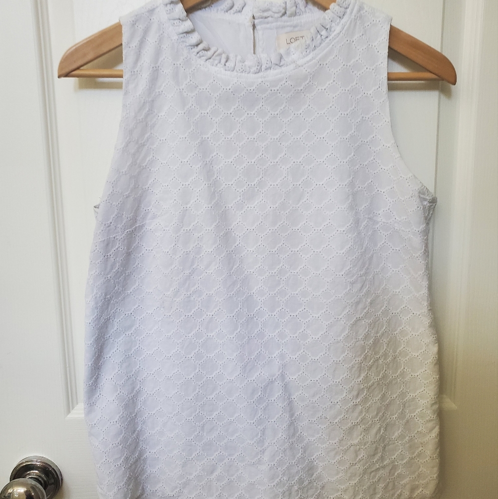 White pattern and textured blouse